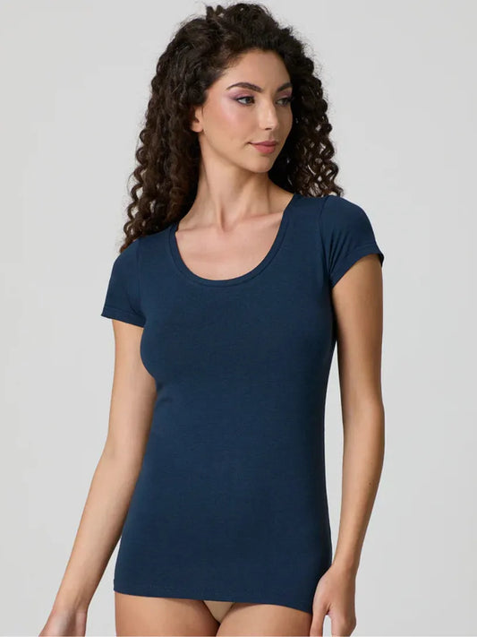 T-shirt Donna Scollo Tondo in Cotone Modal Jadea 4181