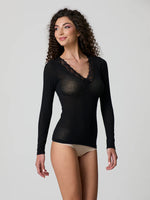 JADEA - Maglia manica lunga con pizzo - 4529