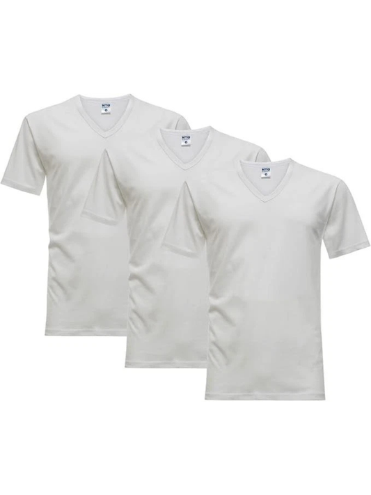 NOTTINGHAM - T-Shirt uomo scollo a V 100% cotone - 3 Pezzi -TV16