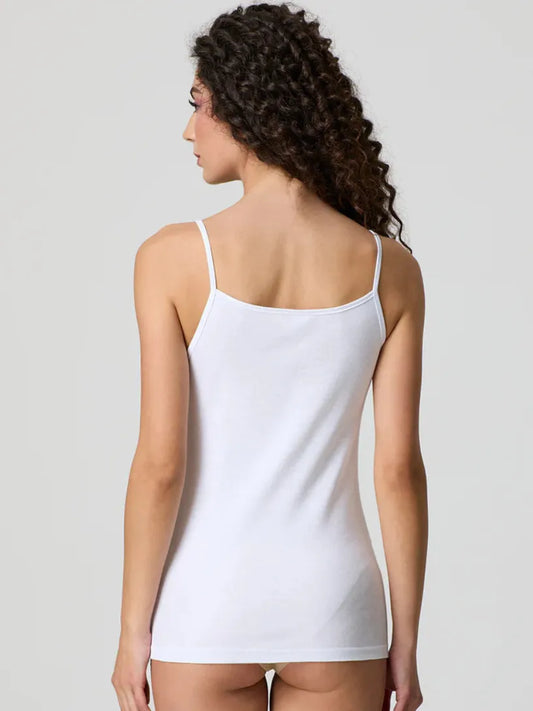 Canotta Donna Spalla Stretta in Cotone e Profilo in Raso Jadea 9003 - 3 Pezzi