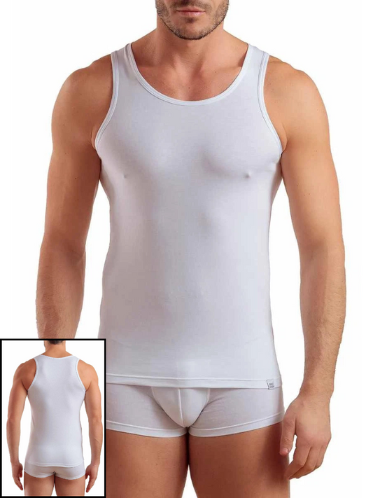 ENRICO COVERI - ET1002 Canotta uomo cotone bielastico - 3 pezzi