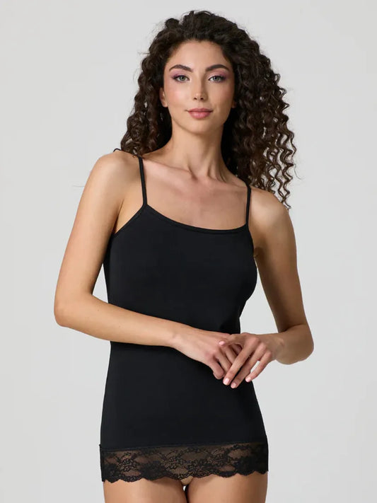 Top Canotta Donna con Pizzo in Cotone Modal Jadea 4327