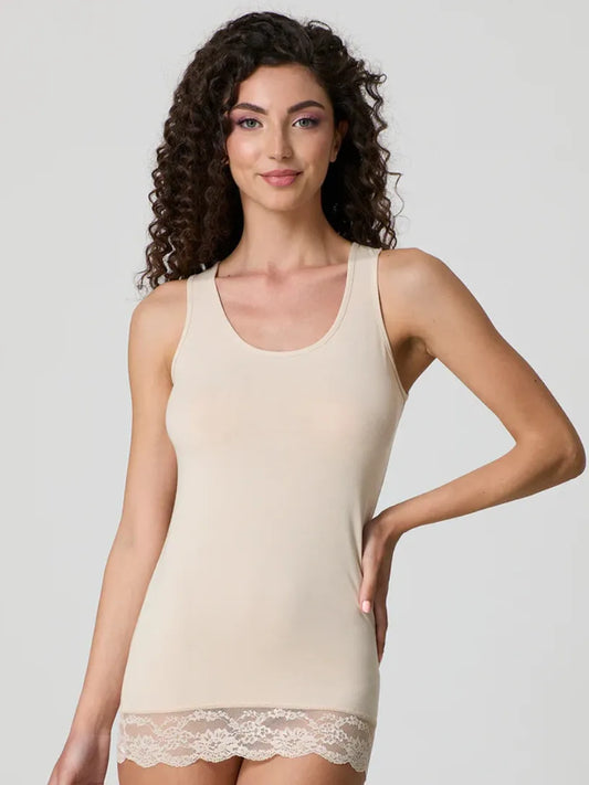 Canotta Donna in Cotone con Pizzo Jadea 4328