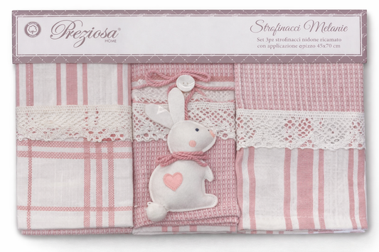PREZIOSA - Set 3 Strofinacci Nidone PASQUA - MELANIE