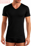 ENRICO COVERI - ET1131 T-shirt uomo scollo a V filo di scozia - 3 pezzi