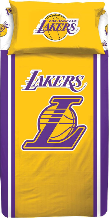 HERMET - Completo letto singolo LAKERS 100% cotone