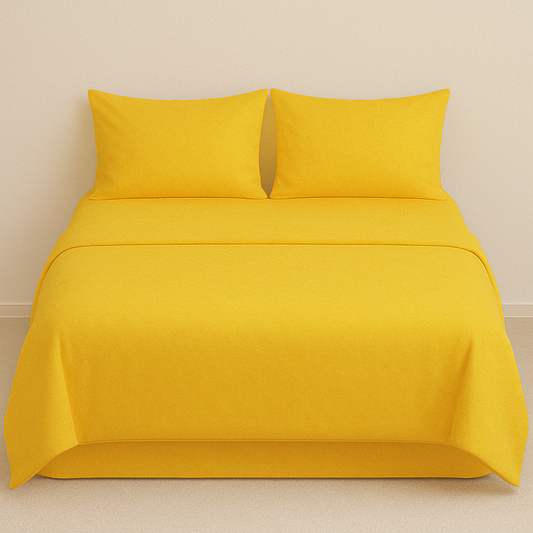 IRGE - Completo letto matrimoniale in cotone tinta unita