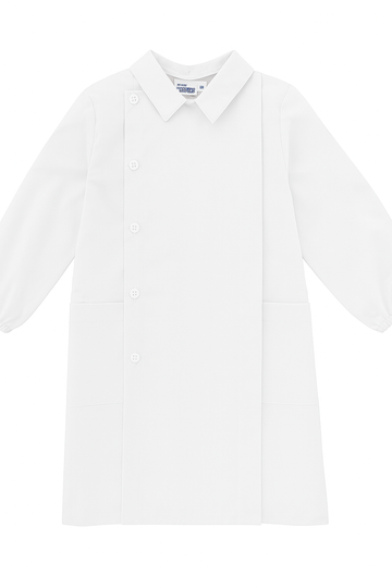 SIGGI - Grembiule Scuola Bimbo bianco bottoni laterali senza ricamo