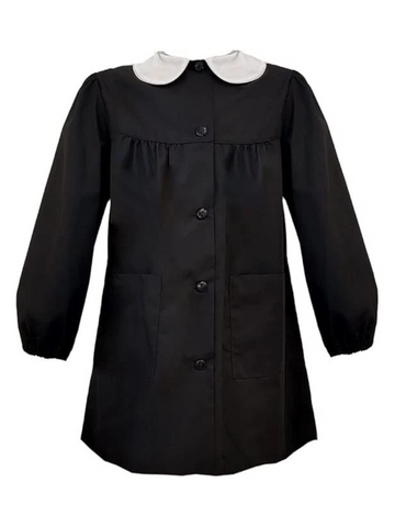 SIGGI - Grembiule Scuola Nero Bimba con bottoni e tasche