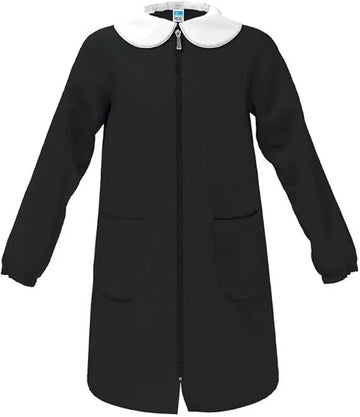 SIGGI -  Grembiule Scuola Bimba Nero con zip senza ricamo